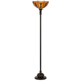 Cal Lighting Mica 3 light Oiled Bronze Tiffany Torchiere Lamp