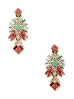 Navette, Baguette, & Square Cluster Earrings by Elizabeth Cole