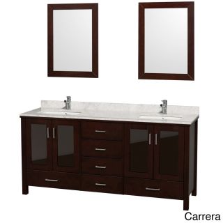 Wyndham Collection Lucy 72 inch Espresso 2 mirror Double Bathroom Vanity Brown Size Double Vanities