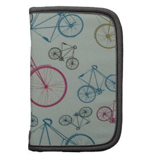 Vintage Bicycle Pattern Gifts for Cyclists Folio Planner
