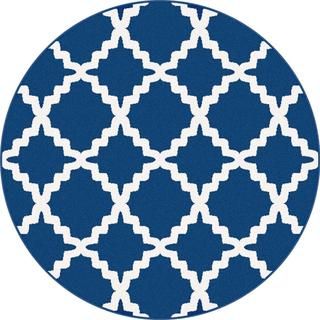 Metropolis 1037 Navy Contemporary Area Rug (710 Round)