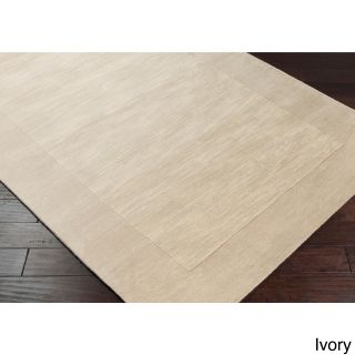 Surya Carpet, Inc Hand Loomed Odele Solid Bordered Tone on tone Wool Area Rug (8 X 11) Beige Size 8 x 11