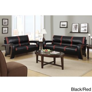 Lanza 2 Pieces Sofa Set Upholstered In Bonded Leather