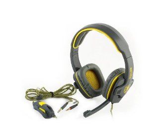 SADES SA 708 Gaming Headset with Mic & Remoter(for volume and mic), Over Ear Headset (Grey+Yellow) Cell Phones & Accessories