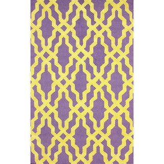Nuloom Hand hooked Purple/ Gold Wool blend Area Rug (76 X 96)