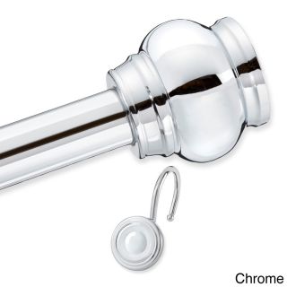 Circle Decorative Tension Shower Rod And Hooks Set