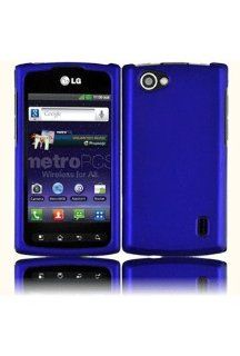 HHI Rubberized Shield Hard Case for LG MS695 Optimus M+   Blue (Package include a HandHelditems Sketch Stylus Pen) Cell Phones & Accessories