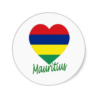 Mauritius Flag Heart Sticker