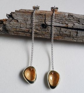 handmade long silver earrings by sonja bessant jewellery