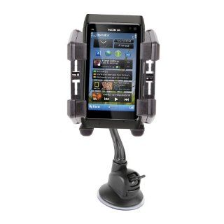 Anti Shake Car Suction Mount With Flexible Arm For Nokia Lumia 710, Lumia 800, Lumia 900 & N8, By DURAGADGET Cell Phones & Accessories
