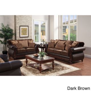 Furniture Of America Traditional Franchesca 2 piece Fabric leatherette Sofa Set