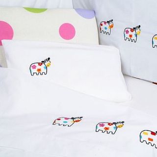 moo cot bed duvet cover and pillow case by babou