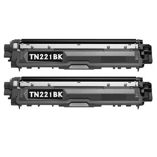 Brother Tn221bk Remanufactured Compatible Black Toner Cartridge (pack Of 2)