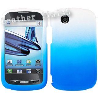 ACCESSORY HARD RUBBERIZED CASE COVER FOR ZTE AVAIL Z990 TWO TONES WHITE BLUE Cell Phones & Accessories