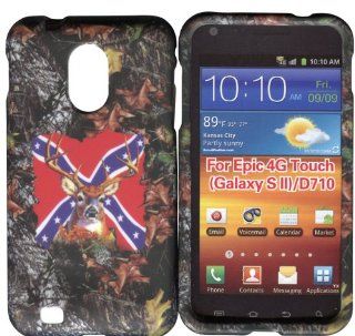 Camo Rebal Flag Stem Samsung Epic 4G Touch (Galaxy S 2, II) D710 Sprint Case Cover Hard Phone Case Snap on Cover Rubberized Touch Faceplates Cell Phones & Accessories