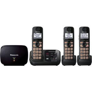 Panasonic KX TG4753B DECT 6.0 Cordless Phone with Answering System and Range Extender, Black, 3 Handsets  Telephones Cordless With Answering Machine  Electronics