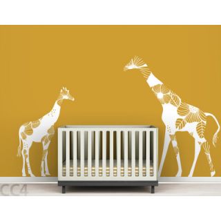 LittleLion Studio Fauna Mom & Baby Floral Giraffes Wall Decal DCAL VL XL 056 