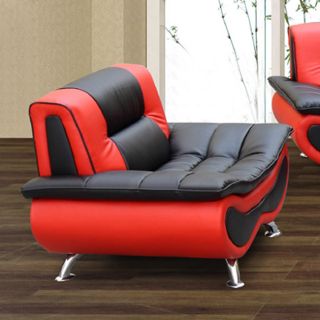 Christina Red/ Black Two tone Bonded Leather Chair