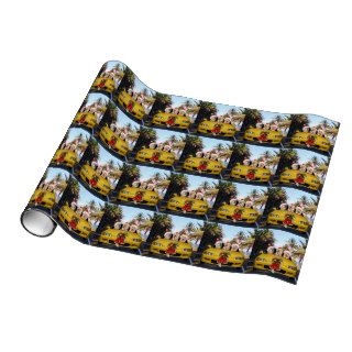 Dogs/Labs in Convertible w/Santa Hats Gift Wrap Paper