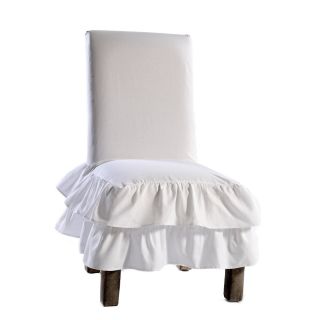 Cotton Tiered Ruffled Dining Chair Slipcover