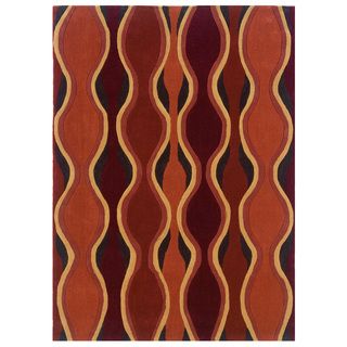 Rust And Grey Geometric Glass Motif Transitional Area Rug (2 X 3)