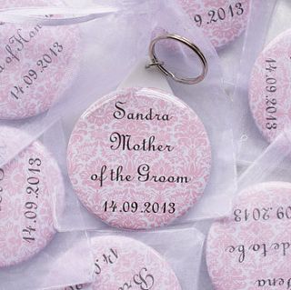 personalised 'wedding party' mirror keyrings by andrea fay's