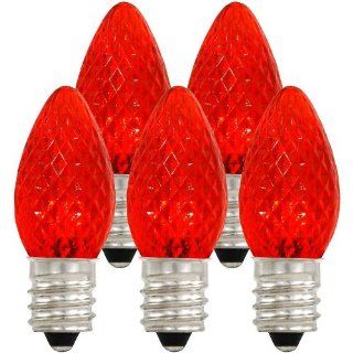 Vickerman 25712 C7 LED RED BULB 25PK LEDC712 (XLEDC73) LED C7 Christmas Light Replacement Bulb   Color Bulbs  