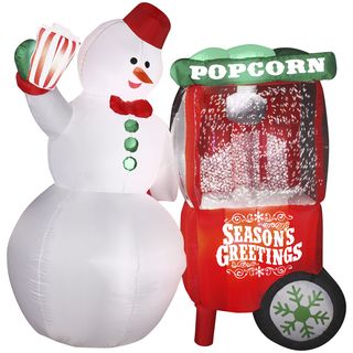 Animated Inflatable Snowman/ Popcorn Machine