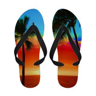 Tropical Palm Tree Flip Flops