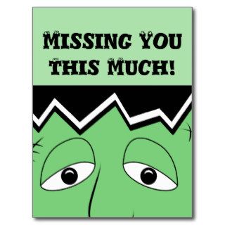 Cartoon Frankenstein Monster Face Post Cards