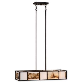 Quarry 4 light Metal, Marble, Glass And Fabric Lighting Fixture Chandelier