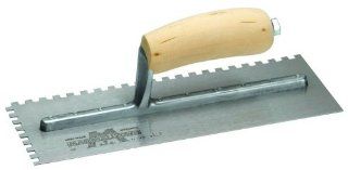 MARSHALLTOWN The Premier Line 702S 11 Inch by 4 1/2 Inch Notched Trowel SQ with Curved Wood Handle   Hand Trowels  