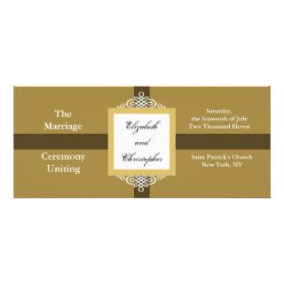 Wedding Ceremony Program Classic Gold Brown Invitations