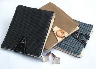 tweed style cufflink wallet by wee treasures