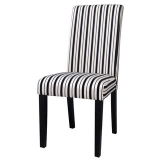 White Striped Modern Parson Side Chair (set Of 2)