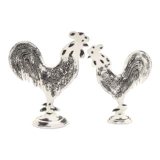 Rooster Modern Decor Styles In Metallic Finish (set Of 2)