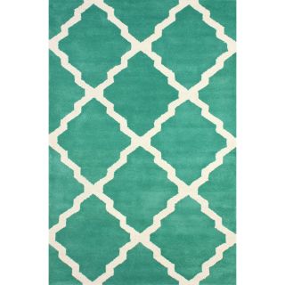 Nuloom Handmade New Zealand Wool/ Viscose Green Trellis Lattice Rug (76 X 96)