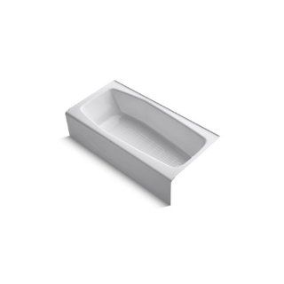 Kohler K 716 0 Villager 60" x 31" Alcove Soaker Bathtub with Right hand Drain Wh   Recessed Bathtubs  