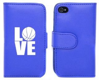 Blue Apple iPhone 5 5S 5LP716 Leather Wallet Case Cover Love Basketball Cell Phones & Accessories