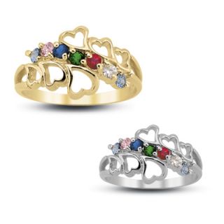 10K Gold Family Hearts Birthstone Ring by ArtCarved® (8 Stones