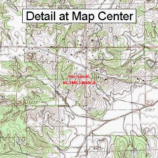 USGS Topographic Quadrangle Map   Hernando, Mississippi (Folded/Waterproof)  Outdoor Recreation Topographic Maps  Sports & Outdoors