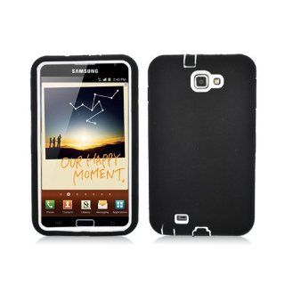 Clear Black Hard Soft Gel Dual Layer Cover Case for Samsung Galaxy Note N7000 SGH I717 SGH T879 Cell Phones & Accessories
