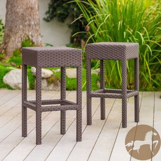 Christopher Knight Home Milton Outdoor Brown Wicker Backless Bar Stool (set Of 2)