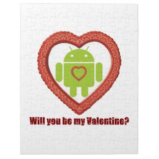 Will You Be My Valentine (Bugdroid Two Hearts) Jigsaw Puzzle