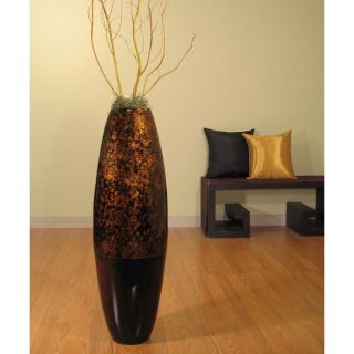 Lacquer Cylinder 36 inch Floor Vase And Branches