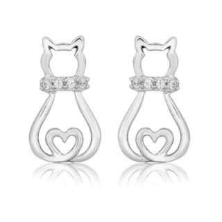 ASPCA® Tender Voices™ Diamond Accent Sitting Cat Stud Earrings in