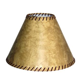 Faux Leather Lampshade With Rawhide Stitching