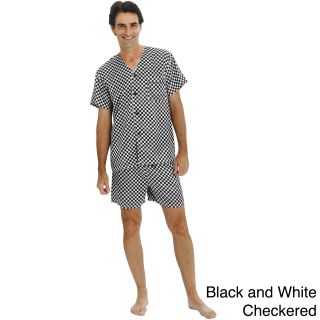 Del Rossa Mens Satin Top And Shorts Pajama Set