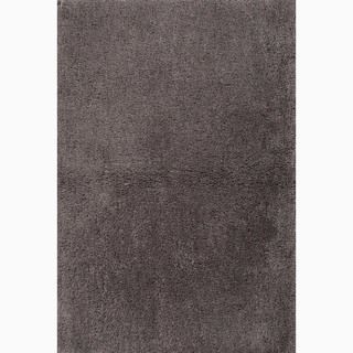 Hand made Solid Pattern Gray Polyester Rug (4x6)