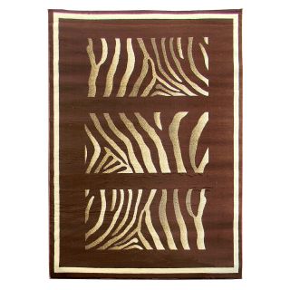 Tiffany 163 Animal Chocolate Brown Area Rug (5x7)